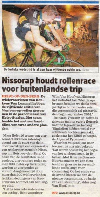 VoR15 in Het Nieuwsblad 
We haalden de krant met een mooi artikel.
