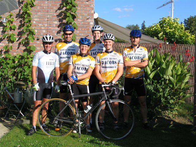 Official the A Team photo
Nissorap has two teams, team-A for sportive riders, team-B for those hadding a hard night.  From now one Jeff is an official member of the A-team.  For financial reasons Wim is cataloged as a guest rider.
Keywords: Wim Koen Johan Rafke Jeff Raf